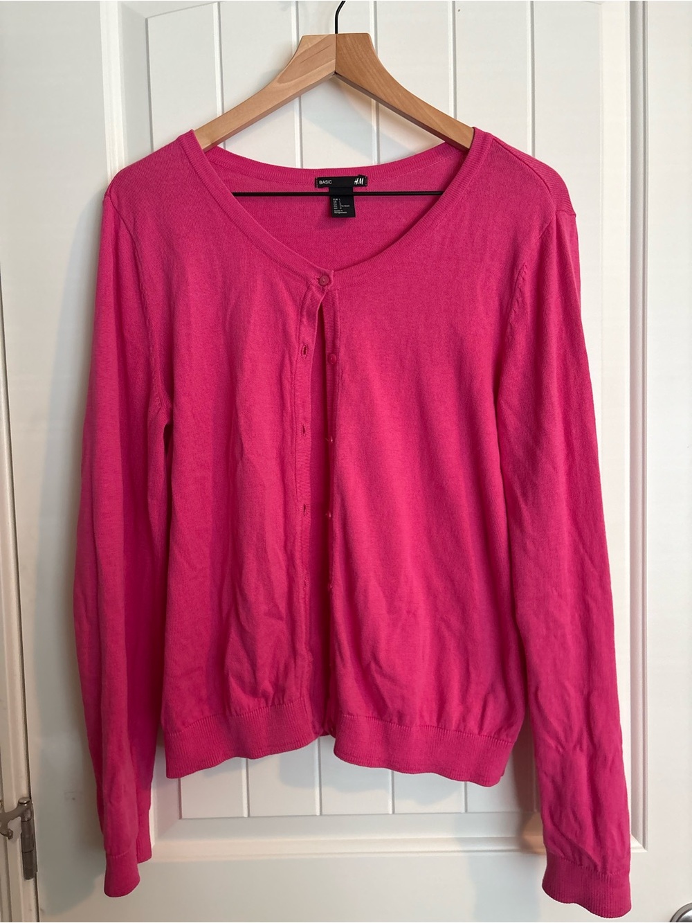 H&M Pink Lightweight V-Neck Button Cardigan